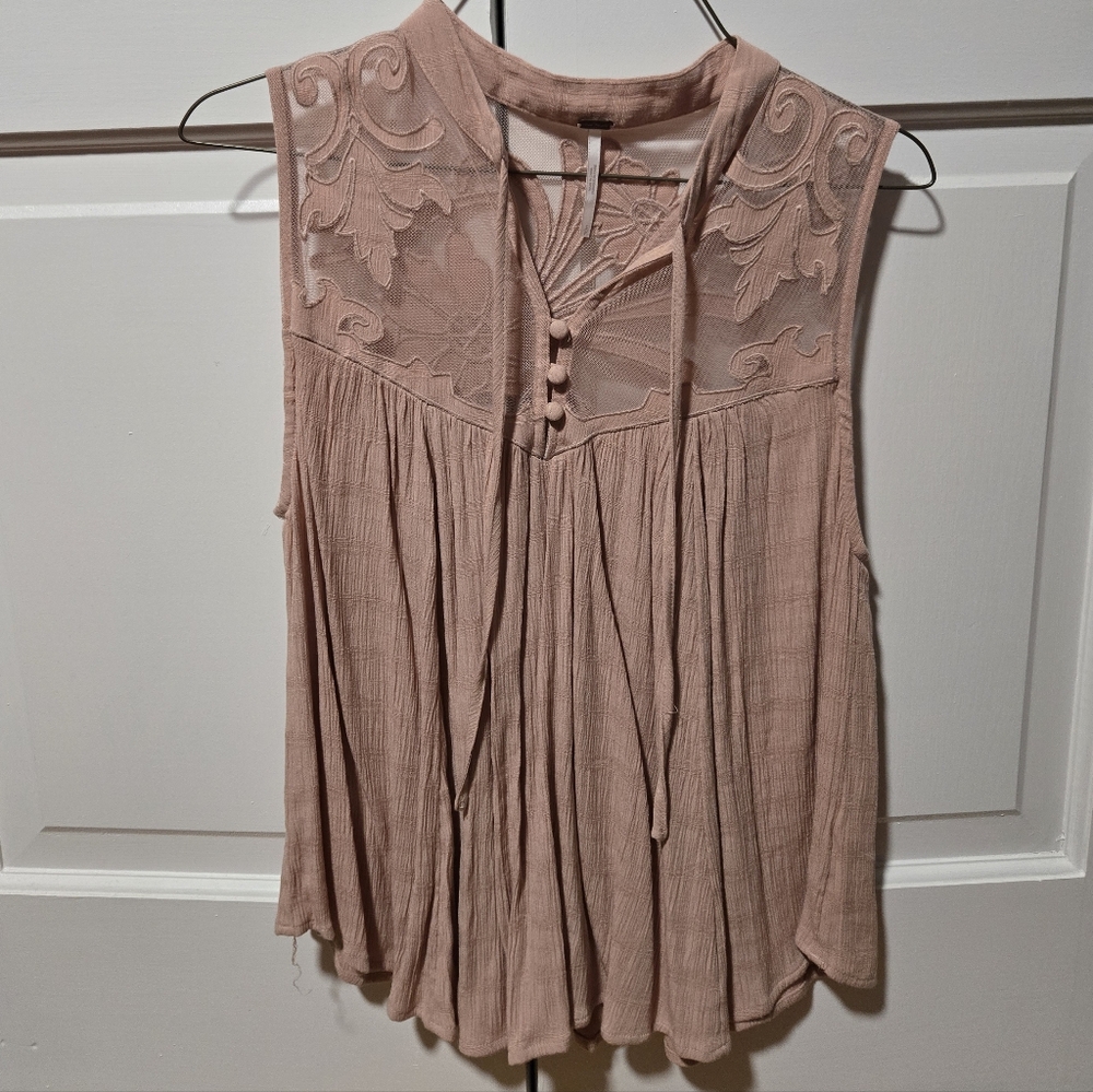 Free People Blush Sleeveless Blouse